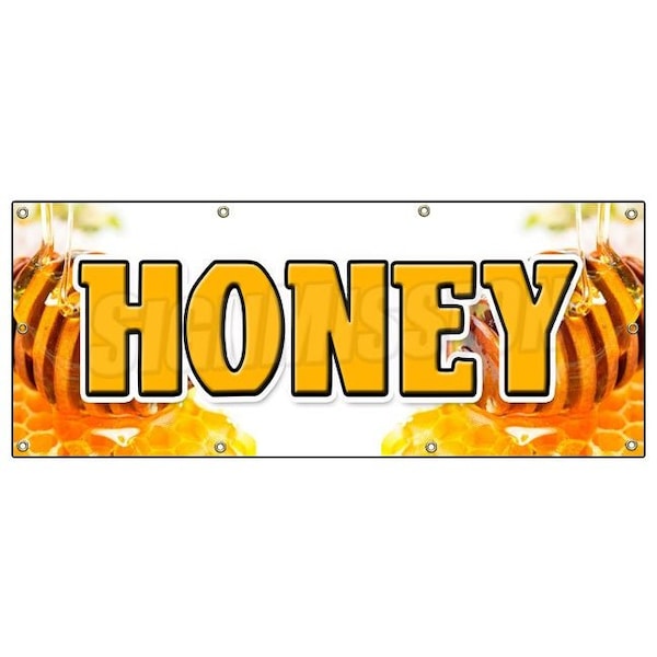 Signmission HONEY BANNER SIGN fresh bee hive clover honeycomb orange blossom B-96 Honey - main